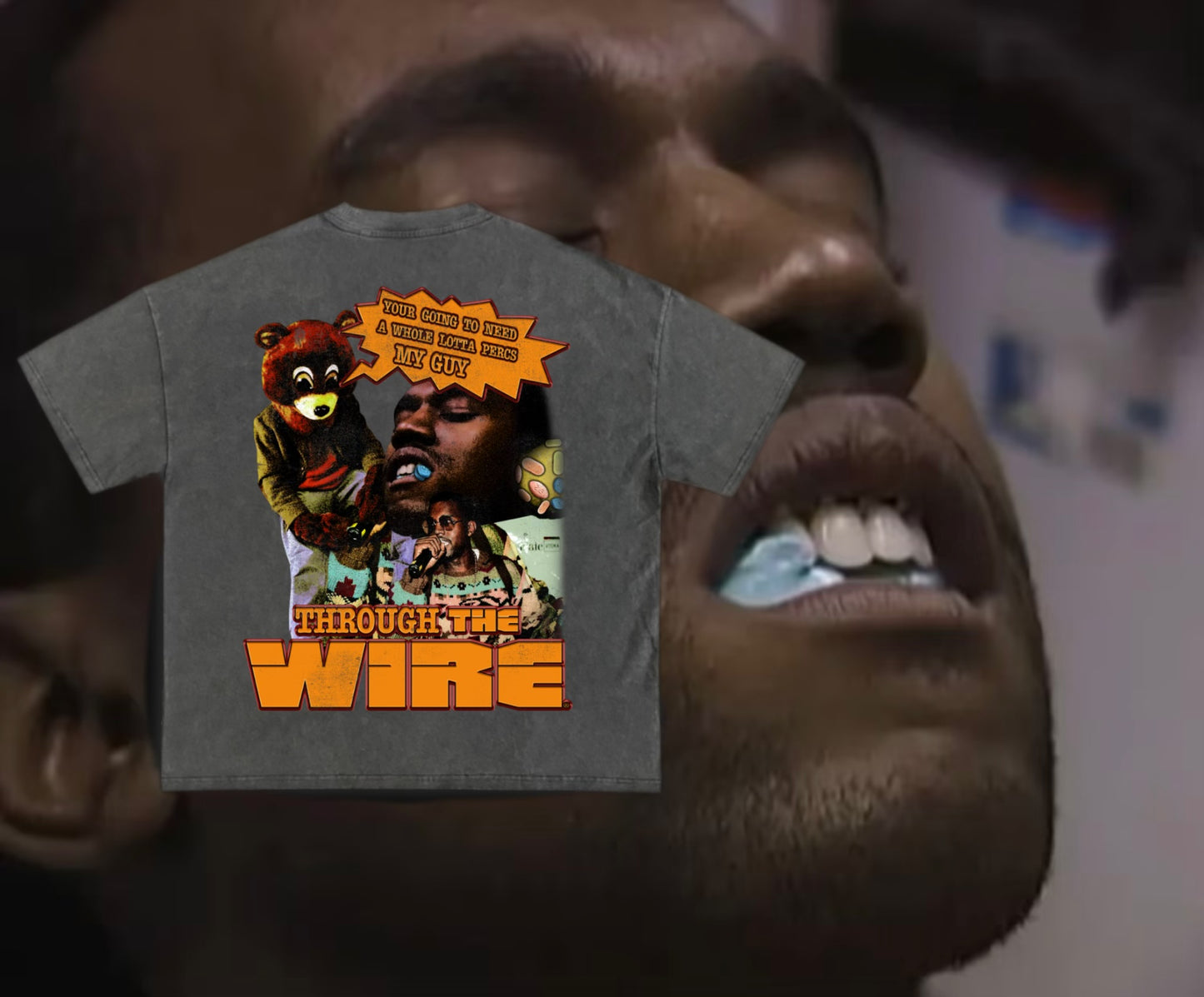 Whole Lotta Percs Ye tee( Shadow Grey)