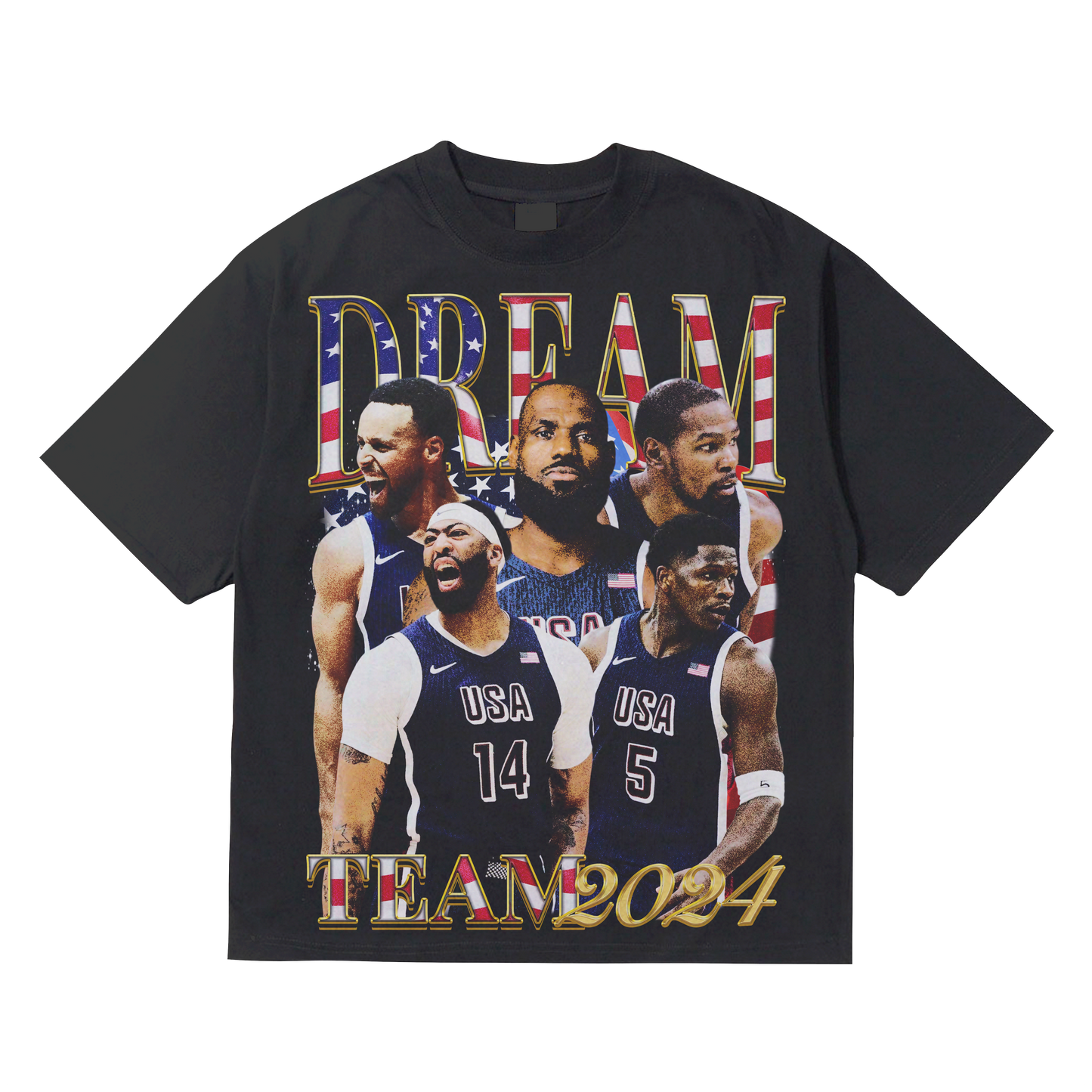 USA Gold Medal Basketball t shirt (Black)