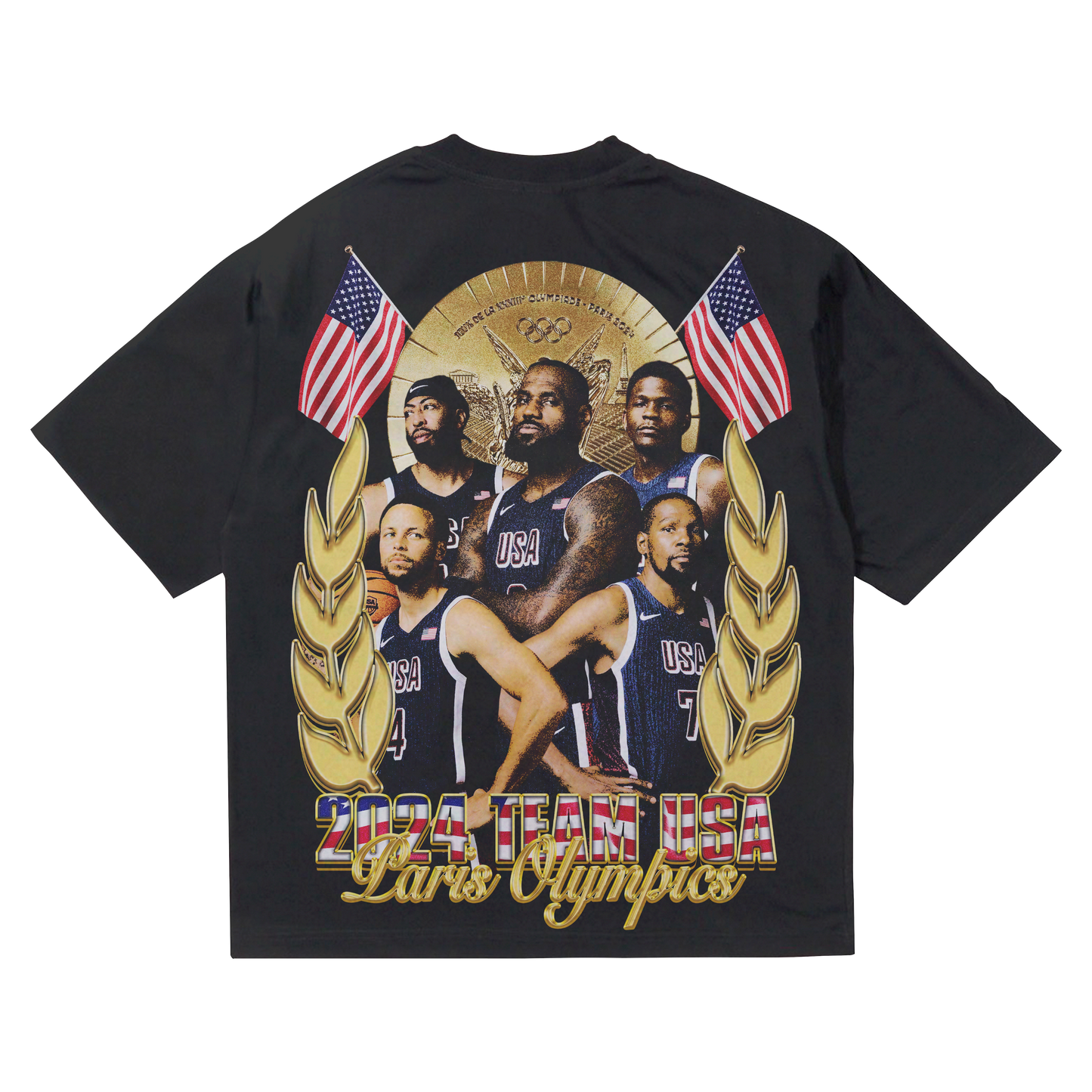 USA Gold Medal Basketball t shirt (Black)