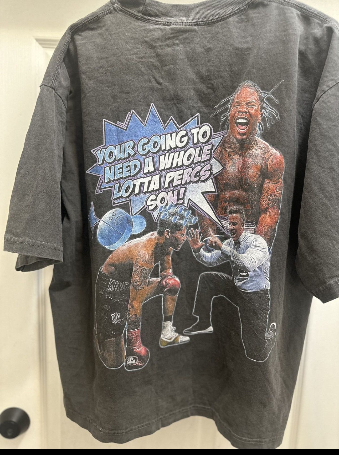 Whole Lotta Percs Tank Oversized tee Charcoal