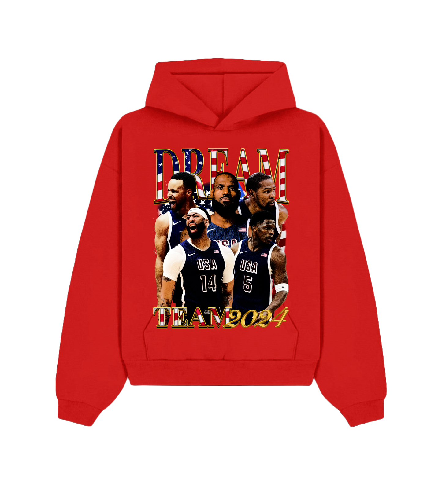USA Basketball Gold Medal Hoodie in Red